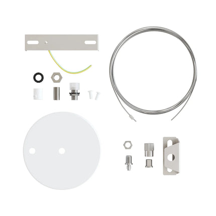 Kynda Light Plafondkap Kit met staalkabel & hoogteversteller - Ø120mm | Wit (mat)