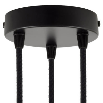 Kynda Light Plafondkap 'Latham XL' - 3 snoeren- ø120 mm | Zwart (mat)