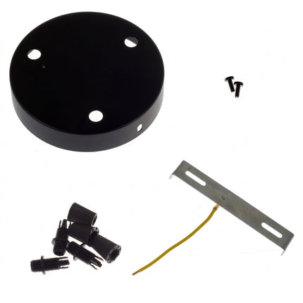 Kynda Light Plafondkap 'Latham XL' - 3 snoeren- ø120 mm | Zwart (mat)