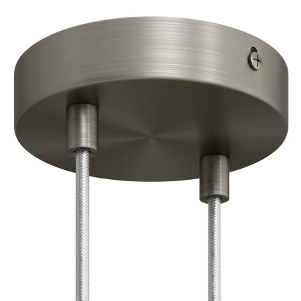 Kynda Light Plafondkap 'Levi XL' metaal - 2 snoeren - Ø120 mm | Geborsteld Titanium