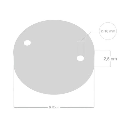 Kynda Light Plafondkap 'Levi XL' metaal - 2 snoeren - Ø120 mm | Geborsteld Titanium