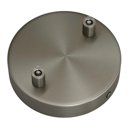 Kynda Light Plafondkap 'Levi XL' metaal - 2 snoeren - Ø120 mm | Geborsteld Titanium