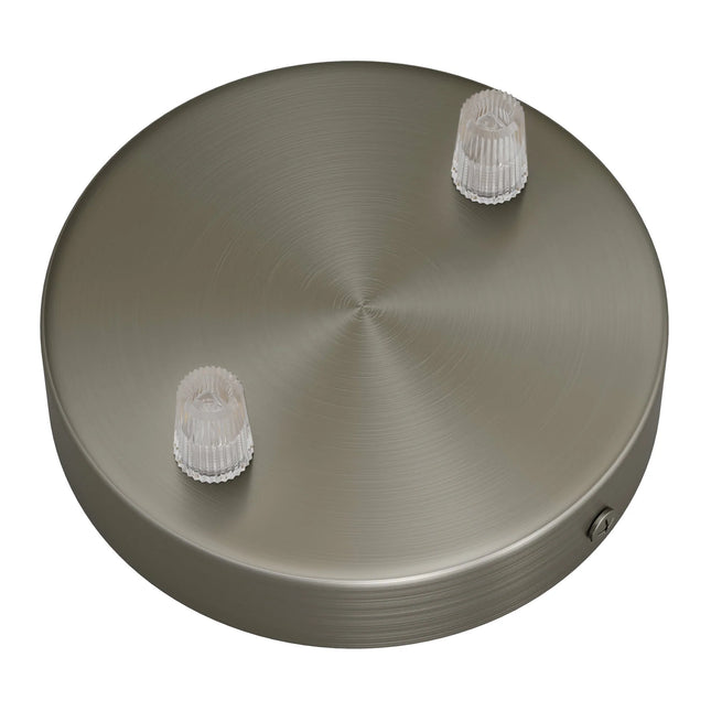 Kynda Light Plafondkap 'Levi XL' metaal - 2 snoeren - Ø120 mm | Geborsteld Titanium