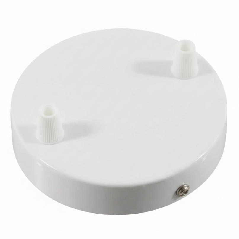 Kynda Light Plafondkap 'Levi XL' metaal - 2 snoeren - Ø120 mm | Wit (Mat)