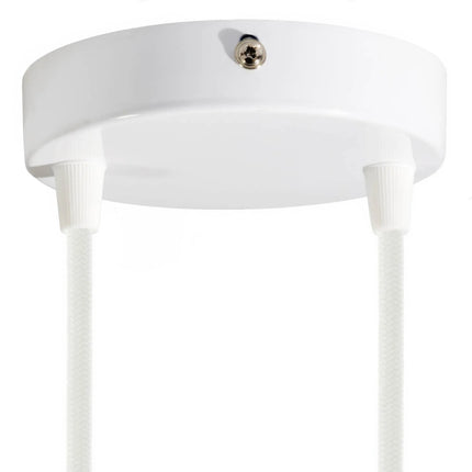 Kynda Light Plafondkap 'Levi XL' metaal - 2 snoeren - Ø120 mm | Wit (Mat)