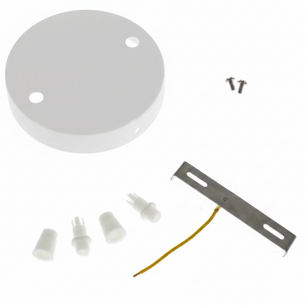 Kynda Light Plafondkap 'Levi XL' metaal - 2 snoeren - Ø120 mm | Wit (Mat)