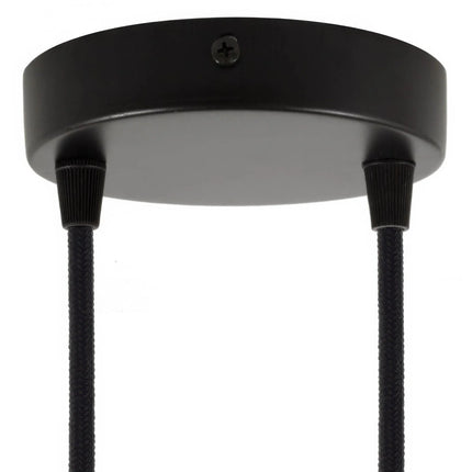 Kynda Light Plafondkap 'Levi XL' metaal - 2 snoeren - Ø120 mm | Zwart