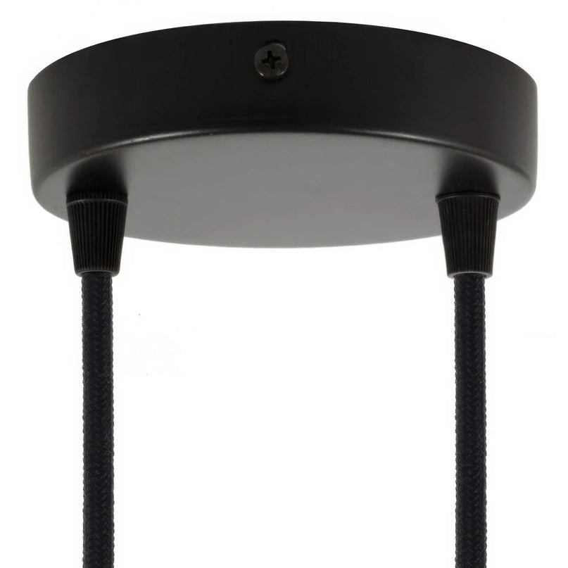Kynda Light Plafondkap 'Levi XL' metaal - 2 snoeren - Ø120 mm | Zwart