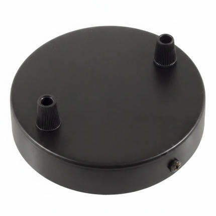 Kynda Light Plafondkap 'Levi XL' metaal - 2 snoeren - Ø120 mm | Zwart