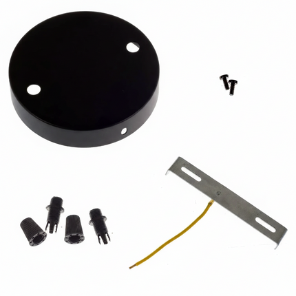 Kynda Light Plafondkap 'Levi XL' metaal - 2 snoeren - Ø120 mm | Zwart