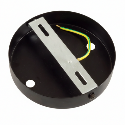 Kynda Light Plafondkap 'Levi XL' metaal - 2 snoeren - Ø120 mm | Zwart