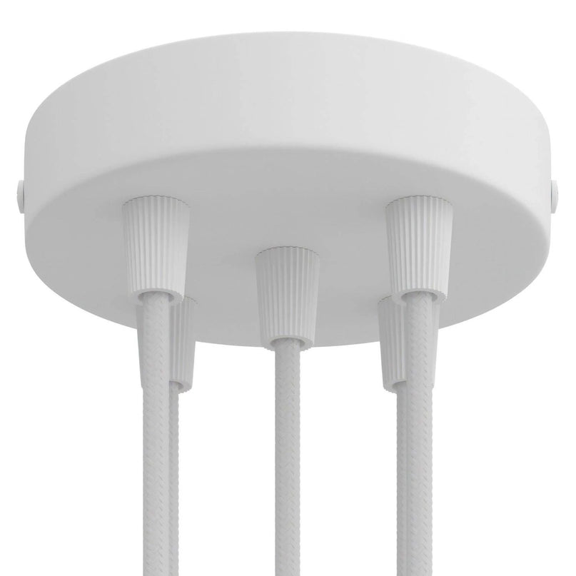 Kynda Light Plafondkap metaal - 5 snoeren - ø120 mm | Wit (mat)