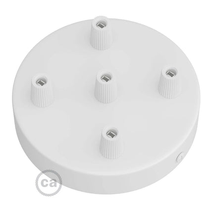 Kynda Light Plafondkap metaal - 5 snoeren - ø120 mm | Wit (mat)
