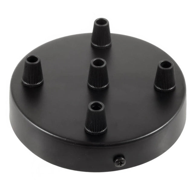 Kynda Light Plafondkap metaal - 5 snoeren - ø120 mm | Zwart (mat)