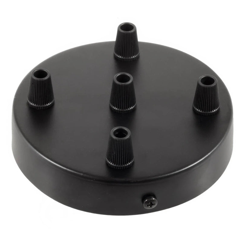 Kynda Light Plafondkap metaal - 5 snoeren - ø120 mm | Zwart (mat)