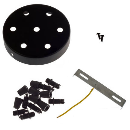 Kynda Light Plafondkap metaal - 7 snoeren | Zwart (mat)