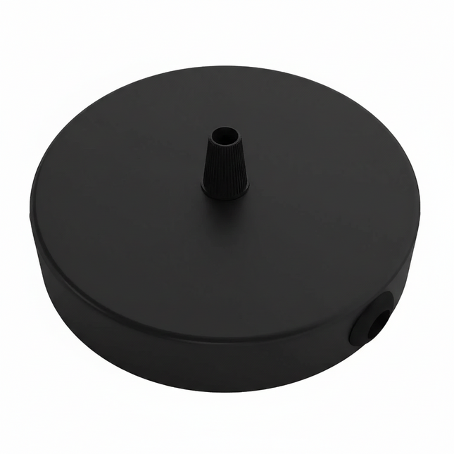 Kynda Light Plafondkap voor 1 snoer en 2 zijgaten (Ø120 mm) | Zwart (mat)