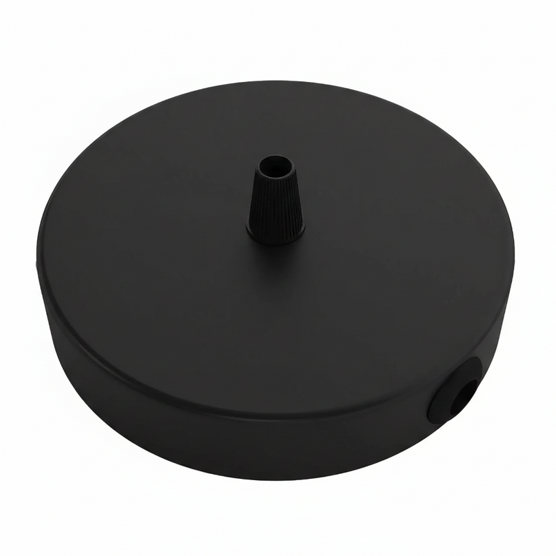Kynda Light Plafondkap voor 1 snoer en 2 zijgaten (Ø120 mm) | Zwart (mat)