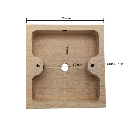 Kynda Light Plafondkap 'Woody' hout - 1 snoer - 92mm | Vierkant