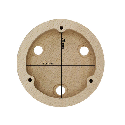 Kynda Light Plafondkap 'Woody' rond hout - 3 snoeren - Ø95mm