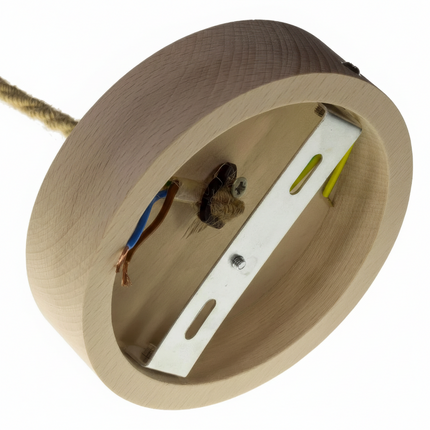 Kynda Light Plafondkap 'Woody' rond hout XL - 1 snoer - Ø120mm