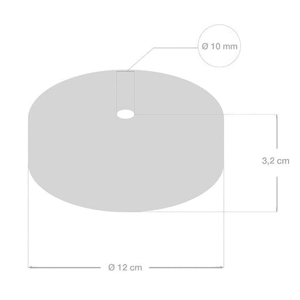 Kynda Light Plafondkap 'Woody' rond hout XL - 1 snoer - Ø120mm | Dark (Wengé)