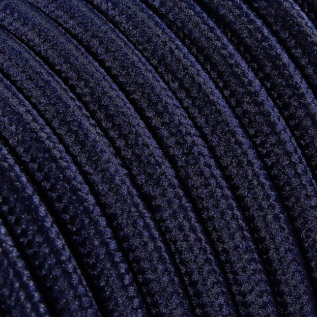 Kynda Light SAMPLE | Strijkijzersnoer Donkerblauw - rond, effen stof