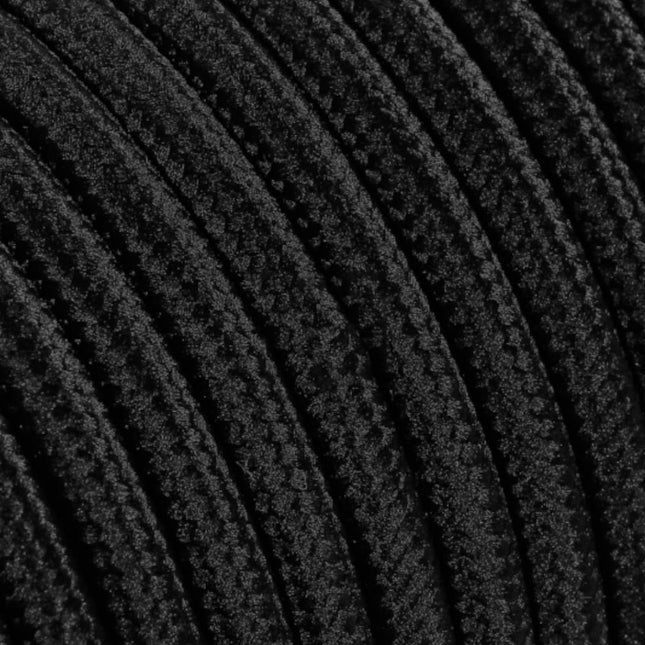 Kynda Light SAMPLE | Strijkijzersnoer Zwart - rond, effen stof