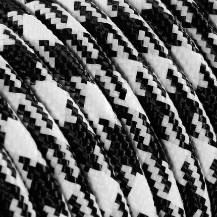 Kynda Light SAMPLE | Strijkijzersnoer Zwart & Wit - rond, effen