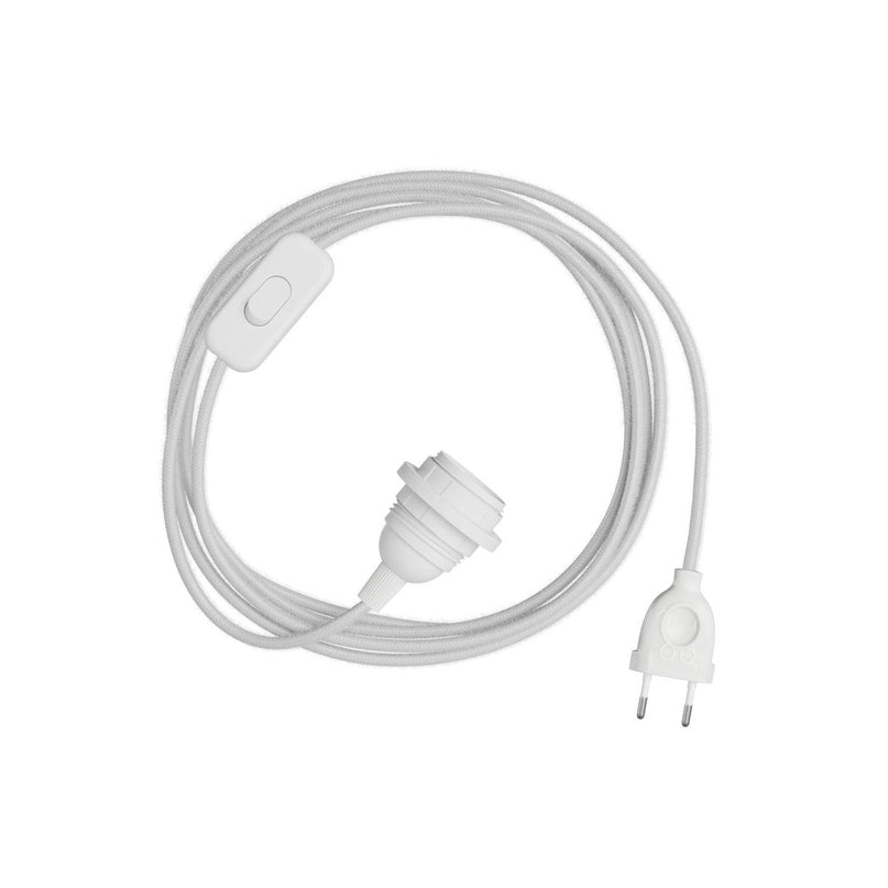 Kynda Light SnakeBis | Snoer met stekker, schakelaar & fitting | Wit (rond)