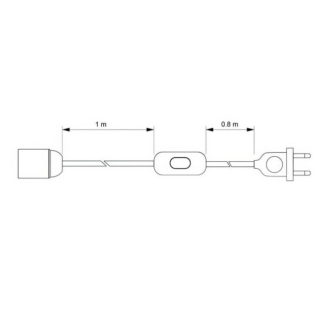 Kynda Light SnakeBis | Snoer met stekker, schakelaar & fitting | Wit (rond)