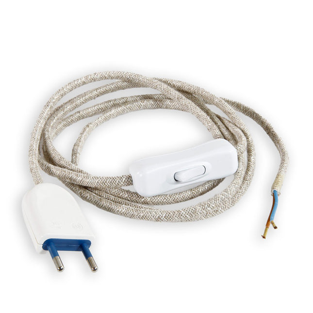 Kynda Light Snoer met stekker en schakelaar | Beige (plat)