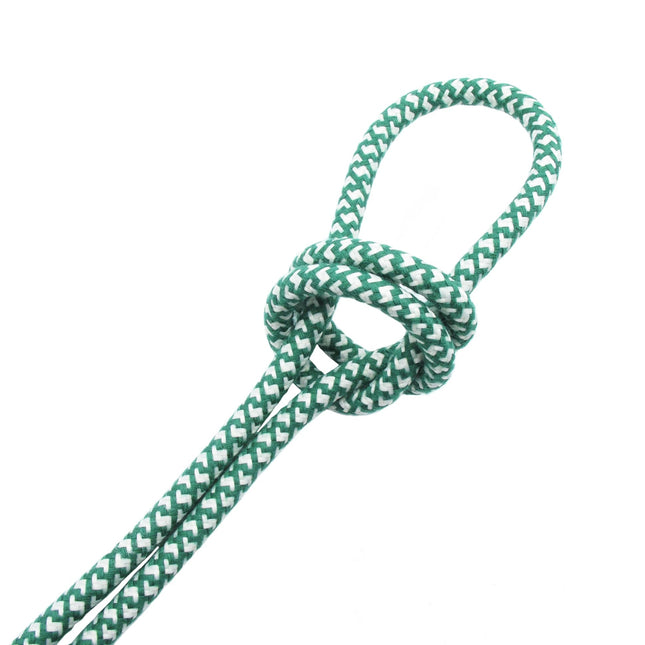 Kynda Light Strijkijzersnoer Creme & Groen - rond, linnen - kruis patroon