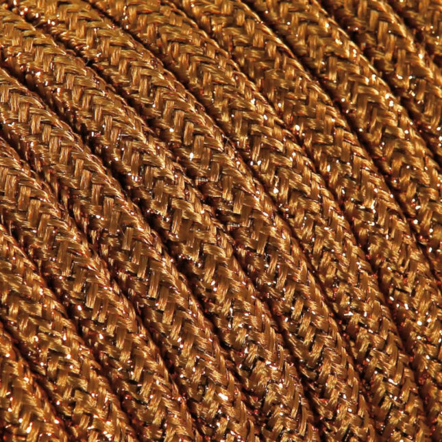 Kynda Light Strijkijzersnoer Koper (glitter) - rond, effen stof