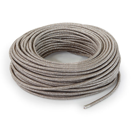 Kynda Light Strijkijzersnoer Lichtbruin (glitter) - rond, effen stof