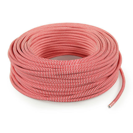 Kynda Light Strijkijzersnoer Rood & Wit - rond - zigzag patroon