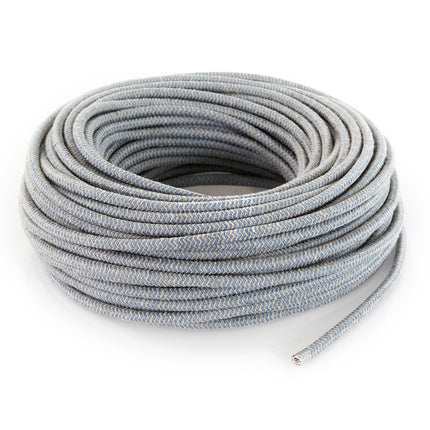 Kynda Light Strijkijzersnoer Zand & Blauw - rond linnen - zigzag patroon