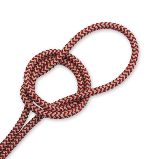 Kynda Light Strijkijzersnoer Zand & Bordeaux - rond - zigzag patroon