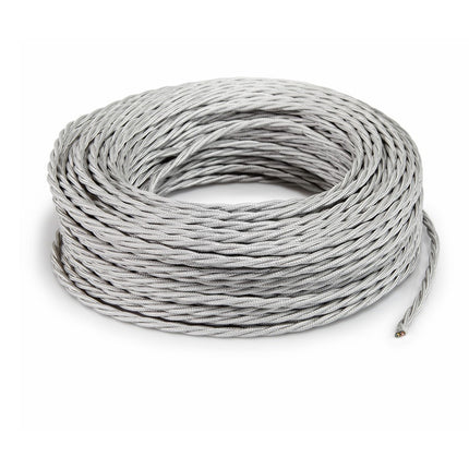 Kynda Light Strijkijzersnoer Zilver - gedraaid, effen stof