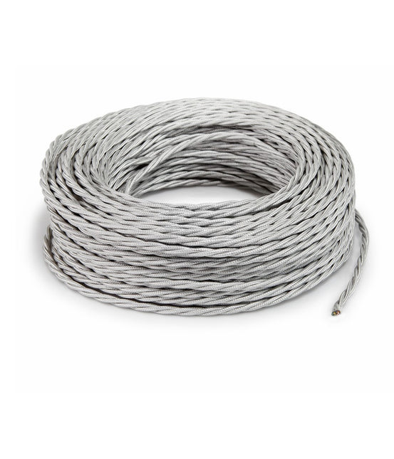 Kynda Light Strijkijzersnoer Zilver - gedraaid, effen stof