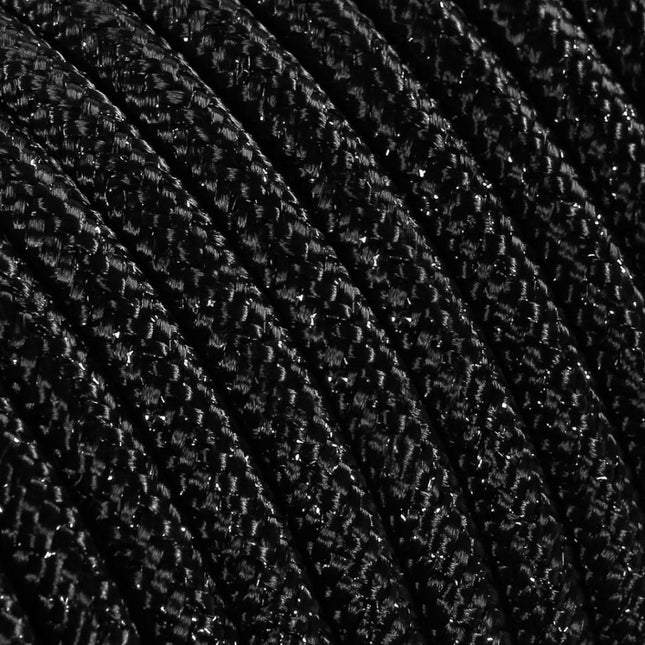 Kynda Light Strijkijzersnoer Zwart (glitter) - rond, effen stof