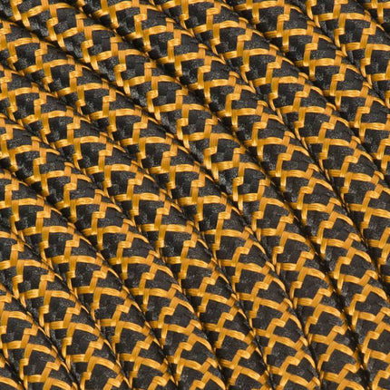 Kynda Light Strijkijzersnoer Zwart & Koper - rond - kruis patroon