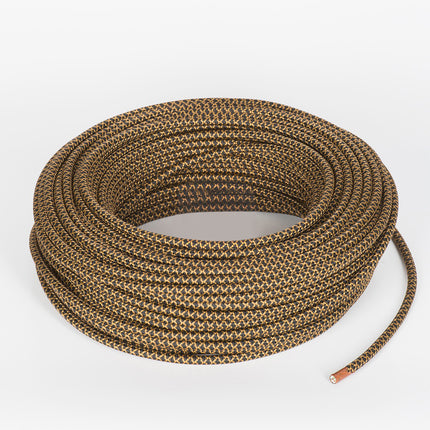 Kynda Light Strijkijzersnoer Zwart & Koper - rond - kruis patroon