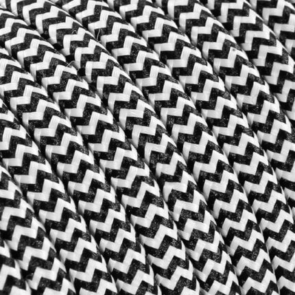 Kynda Light Strijkijzersnoer Zwart & Wit - rond - zigzag patroon