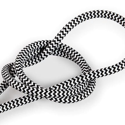 Kynda Light Strijkijzersnoer Zwart & Wit - rond - zigzag patroon