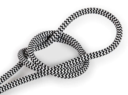 Kynda Light Strijkijzersnoer Zwart & Wit - rond - zigzag patroon