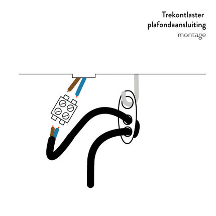 Kynda Light Trekontlaster (plafondaansluiting) | Zwart