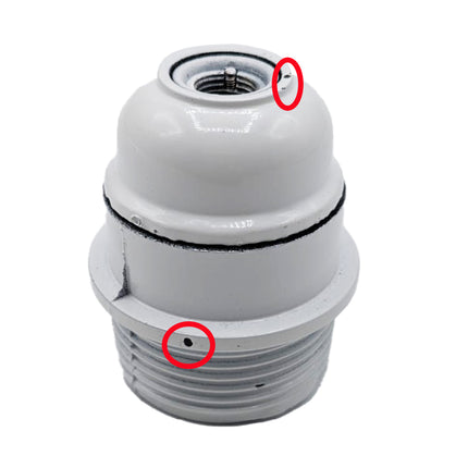 Kynda Light TWEEDE KANS | Kunststof fitting met flens - Bakeliet look (E27) | Wit