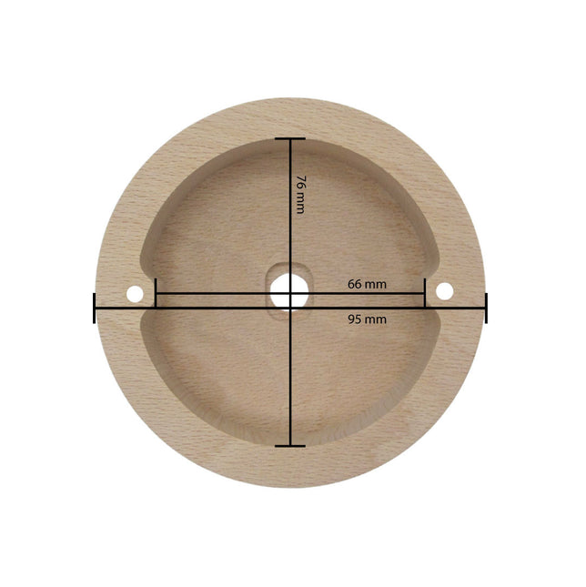 Kynda Light TWEEDE KANS | Plafondkap 'Woody' rond hout - 1 snoer - Ø95mm