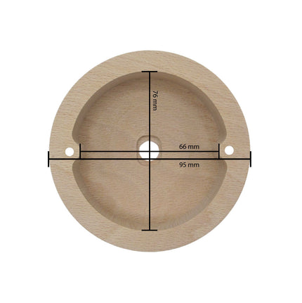 Kynda Light TWEEDE KANS | Plafondkap 'Woody' rond hout - 1 snoer - Ø95mm